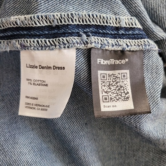 Reformation Jeans Lizzie Denim Dress Blue Size 0 Mini Back Zip Up - Picture 9 of 11